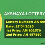 AKSHAYA LOTTERY RESULT | AK-699 | 27/04/2025