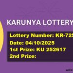 KARUNYA LOTTERY RESULT | KR-725 | 04/10/2025
