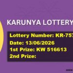 KARUNYA LOTTERY RESULT | KR-757 | 13/06/2026
